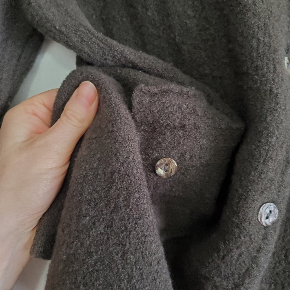 Vintage Small Sweater Tristan And Iseut Wool Cardigan Forest Green V-neck Button - Picture 11 of 16